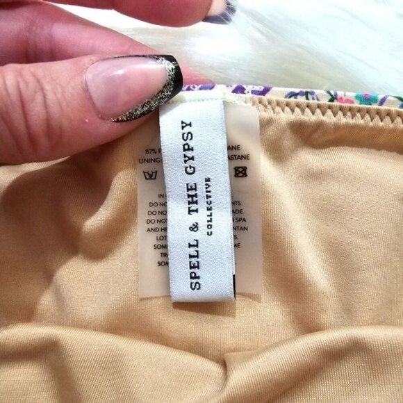 Spell ✦ Babushka Cheeky Bikini Bottoms ✦ Rare 2016 Pink Purple Floral XS Swim - Picture 7 of 9